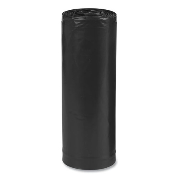 Linear Low Density Recycled Can Liners, 60 gal, 1.25 mil, 38" x 58", Black, 10 Bags/Roll, 10 Rolls/Carton