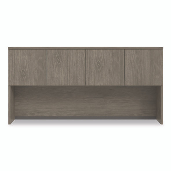 Alera Seville Hutch with Doors, 4 Compartments, 72w x 16d x 36h, Walnut