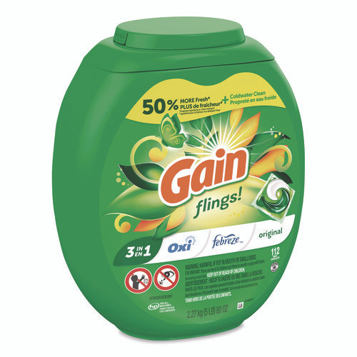 Flings Detergent Pods, Original, 112 Pods, 80 oz Tub