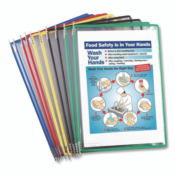 Antimicrobial Pivoting Pockets, 1 Section, Assorted Colors, 10/Pack