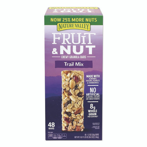 Granola Bars, Chewy Fruit and Nut Trail Mix, 1.2 oz Pouch, 48/Box