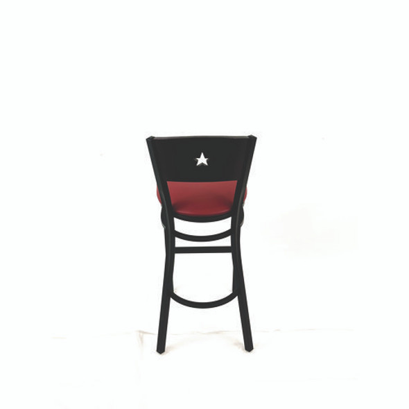Liberty Series Barstool, Supports Up to 300 lb, 28.5" Seat Height, Burgundy Seat, Dark Mahogany Back, Black Base Liberty Series Barstool, Supports Up to 300 lb, 28.5" Seat Height, Burgundy Seat, Dark Mahogany Back, Black Base