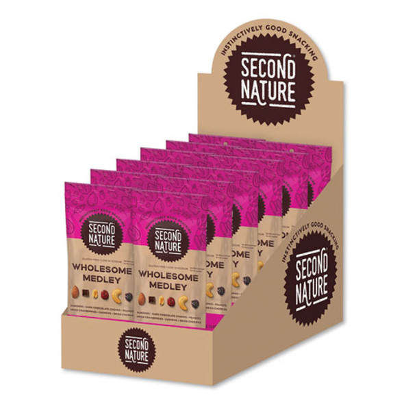 Wholesome Medley Assorted Trail Mix, 2.25 oz Bag, 12 Bags/Box