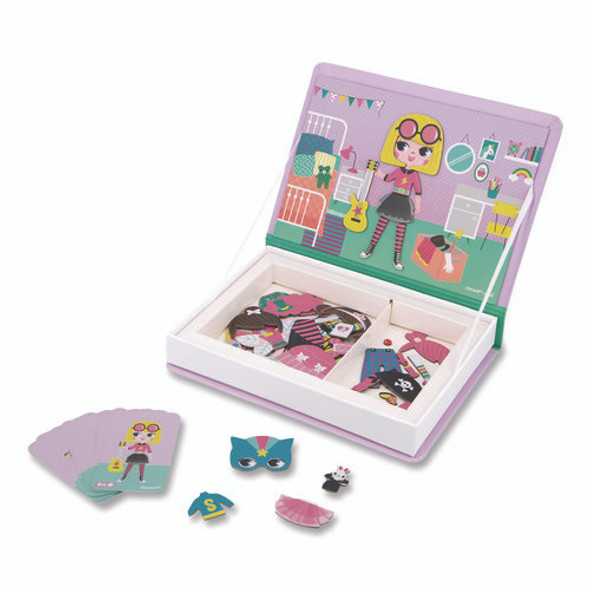 Magneti'books, Girl's Costumes, 54 Pieces (8 Cards, 46 Magnetic Shapes), Ages 3 to 8
