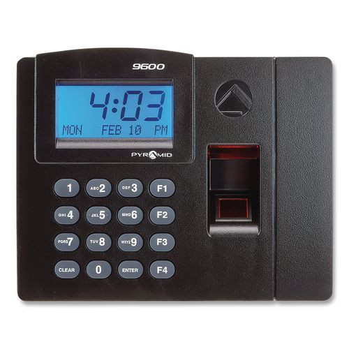 TimeTrax Elite Biometric Time Clock, 50 Employees, Black