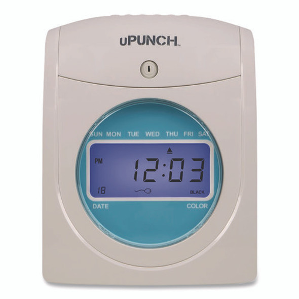 Digital Auto-Align Punch Time Clock Bundle, White