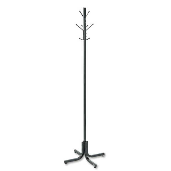 Metal Costumer, Four Ball-Tipped Double-Hooks, 21w x 21d x 70h, Black