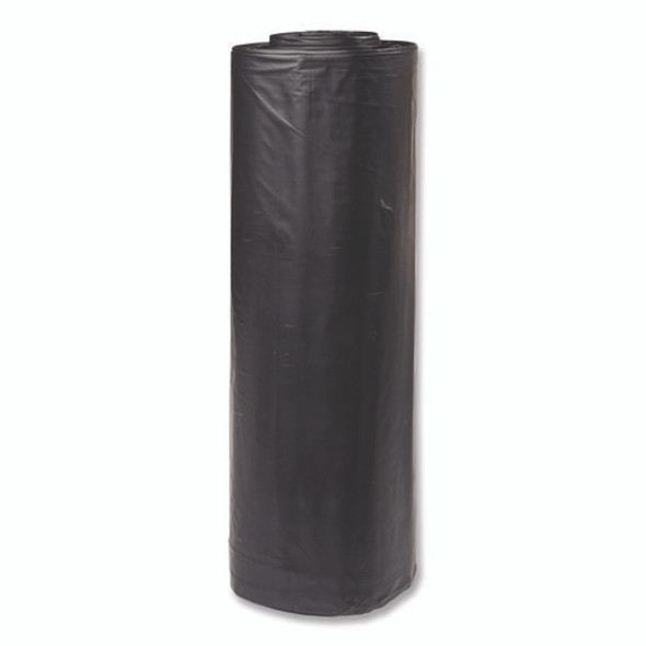 Low-Density Commercial Can Liners, 60 gal, 1.15 mil, 38 x 58, Black, Interleaved Roll, 25 Bags/Roll, 4 Rolls/Carton