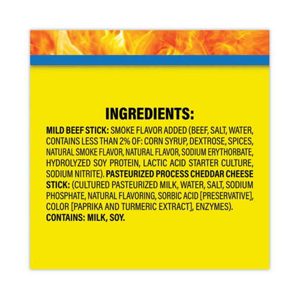Beef and Cheese Meat Sticks, 1.5 oz, 18/Carton