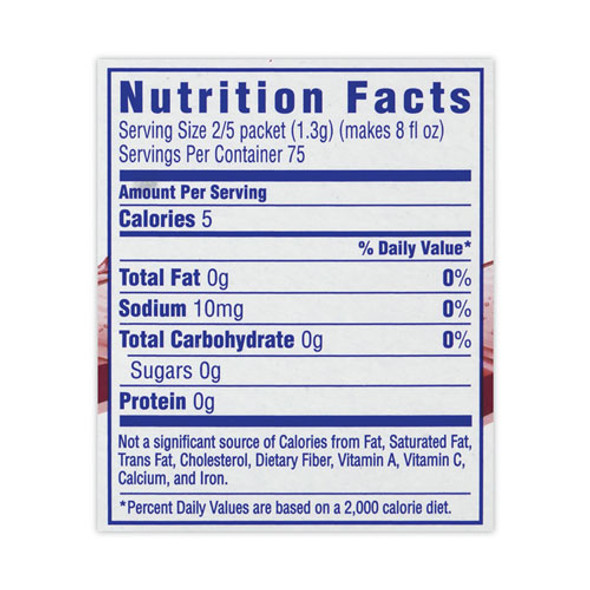 On-The-Go Sugar-Free Drink Mix, Fruit Punch, 0.11 oz Single-Serving Tubes, 30/Box, 2 Boxes/Carton