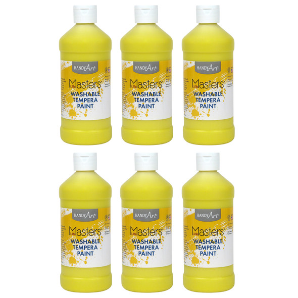 Little Masters® Washable Tempera Paint, Yellow, 16 oz., Pack of 6