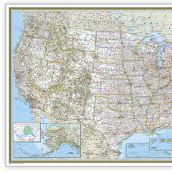 United States Classic Map, Enlarged and Laminated, 69.25" x 48" United States Classic Map, Enlarged and Laminated, 69.25" x 48"