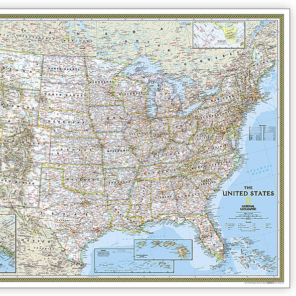 United States Classic Map, Enlarged and Laminated, 69.25" x 48" United States Classic Map, Enlarged and Laminated, 69.25" x 48"
