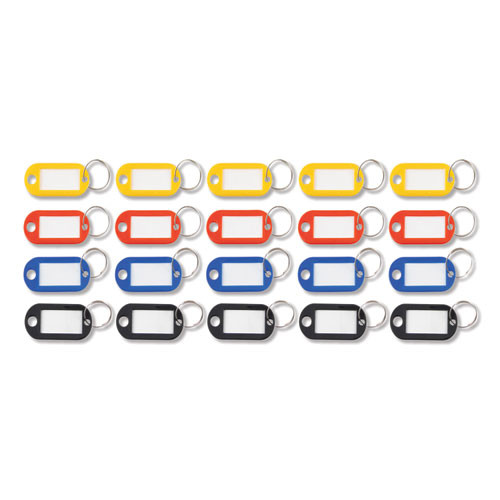 Key Tags Label Window, 0.88 x 0.19 x 2, Assorted, 20/Pack