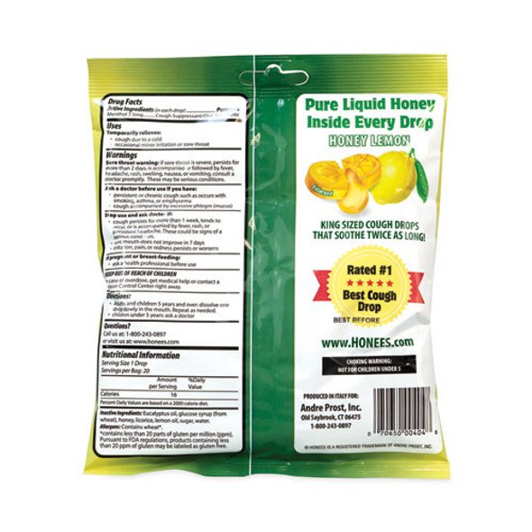 Cough Drops, Honey-Lemon, 20 per Bag, 6 Bags/Pack