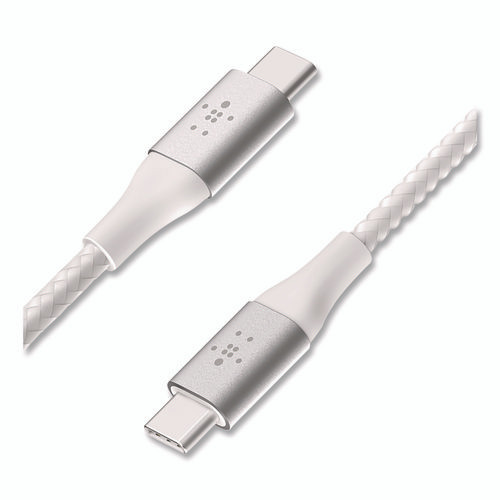 BOOST CHARGE Braided USB-C to USB-C Cable, 6.6 ft, White