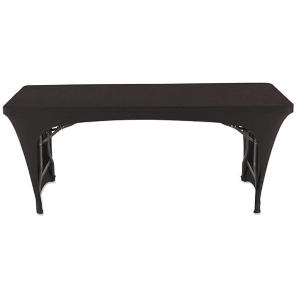 iGear Fabric Table Cover, Open Design, Polyester/Spandex, 30" x 72", Black