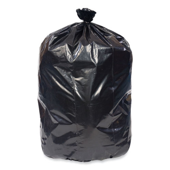 Eco Strong Plus Can Liners, 40 gal, 1.7 mil, 40" x 46", Black, Perforated Roll, 100/Carton
