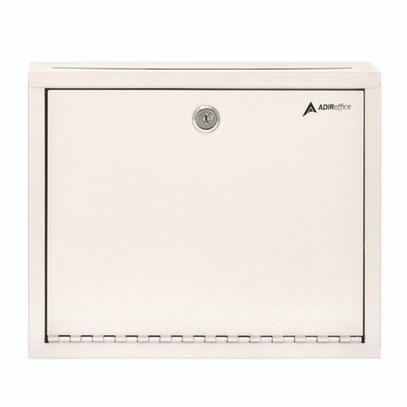 Large Size Steel Multi-Purpose Secure Drop Box, 12 x 3 x 10, White