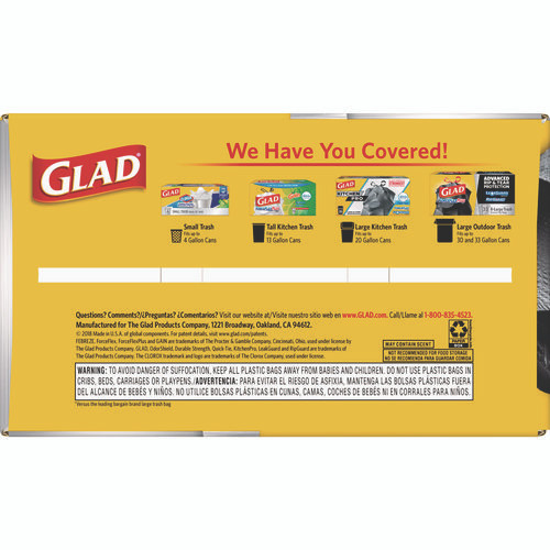 ForceFlexPlus Drawstring Large Trash Bags, 30 gal, 1.05 mil, 30" x 32", Black, 70/Box