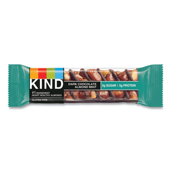 Nuts and Spices Bar, Dark Chocolate Almond Mint, 1.4 oz Bar, 12/Box