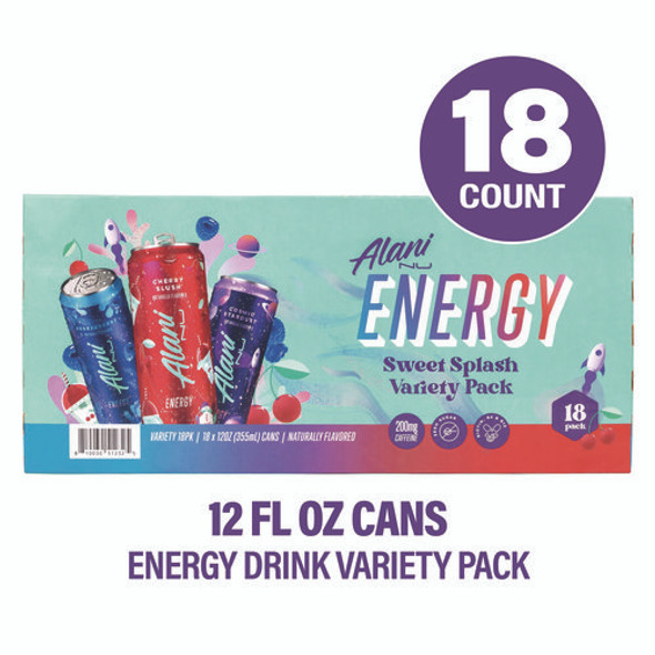 Energy Sweet Splash Variety Pack, Assorted Flavors, 12 oz Can, 18/Carton