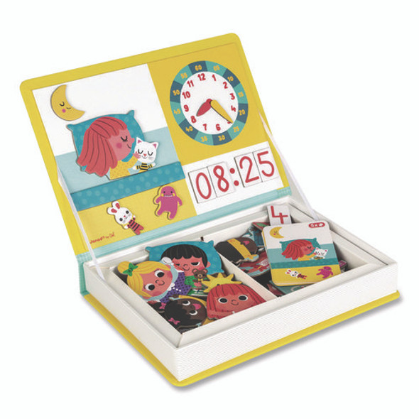 Magneti'books, Learn to Tell the Time, 91 Pieces (16 Cards, 75 Magnetic Shapes), Ages 3 to 8