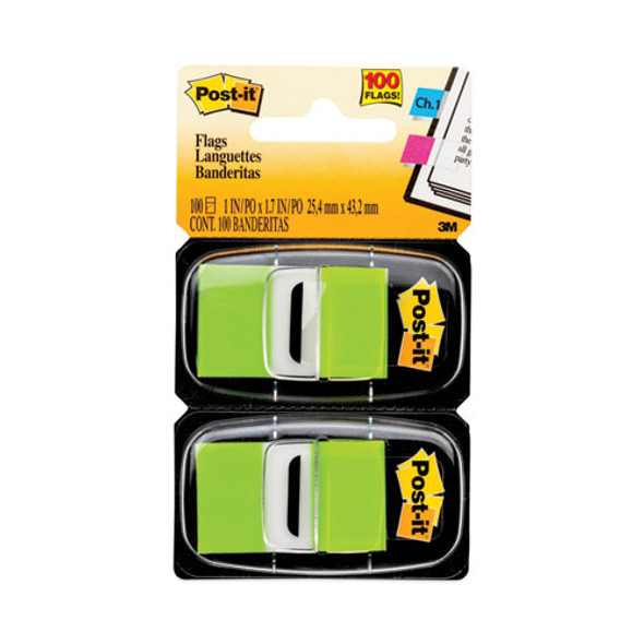 Standard Page Flags in Dispenser, Bright Green, 50 Flags/Dispenser, 2 Dispensers/Pack