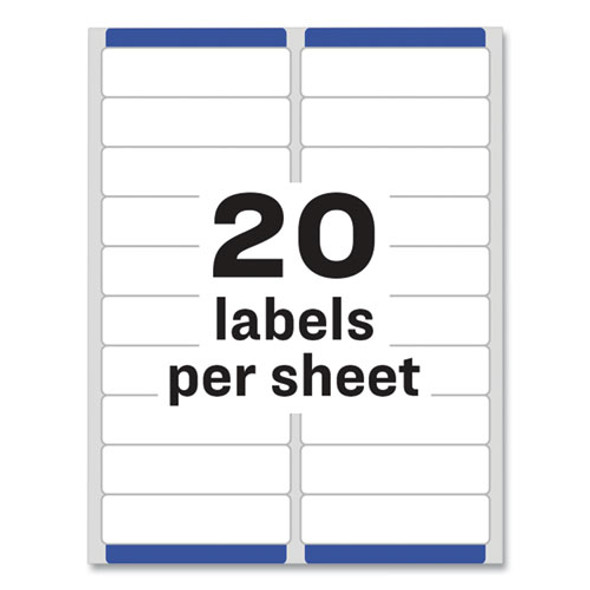 Easy Peel White Address Labels w/ Sure Feed Technology, Laser Printers, 1 x 4, White, 20/Sheet, 100 Sheets/Box