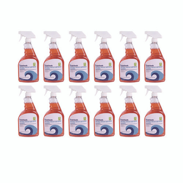 Natural Grease and Grime Cleaner, Unscented, 32 oz Spray Bottle, 12/Carton
