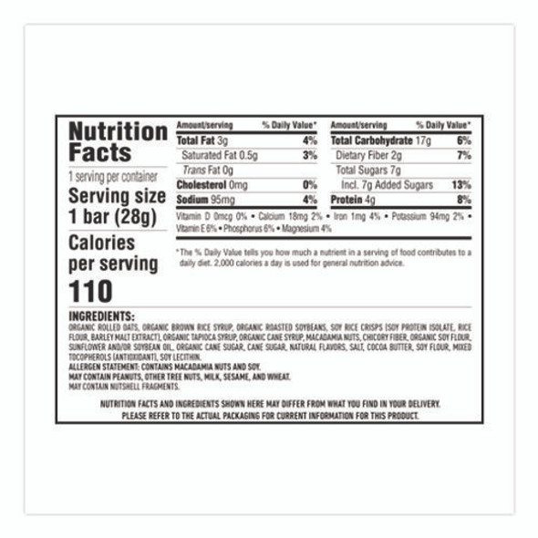 Energy Bar Minis, White Chocolate Macadamia Nut, 1 oz, 20/Box