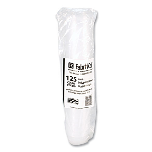 Portion Cups, 4 oz, Plastic, Clear, 250/Sleeve, 10 Sleeves/Carton
