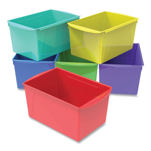 Wide Book Bin, Assorted Color, Set of 6