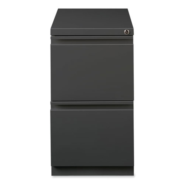 Full-Width Pull 20 Deep Mobile Pedestal File, 2-Drawer: File/File, Letter, Charcoal, 15 x 19.88 x 27.75