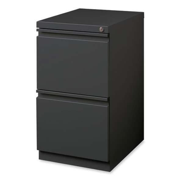 Full-Width Pull 20 Deep Mobile Pedestal File, 2-Drawer: File/File, Letter, Charcoal, 15 x 19.88 x 27.75