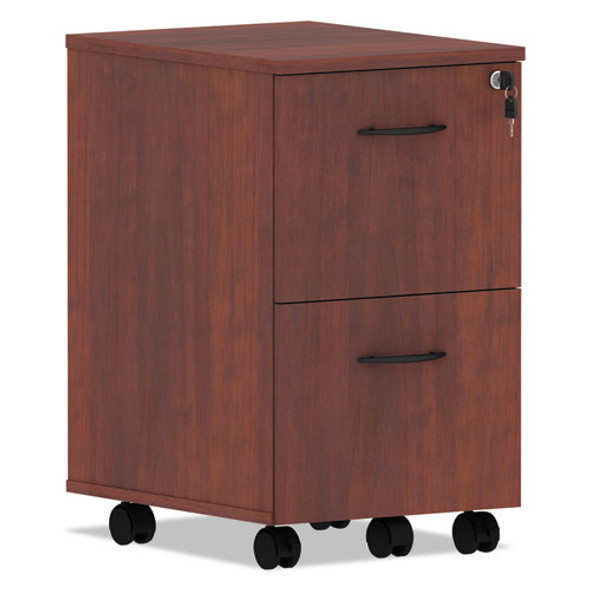 Alera Valencia Series Mobile Pedestal, Left or Right, 2 Legal/Letter-Size File Drawers, Medium Cherry, 15.38" x 20" x 26.63"