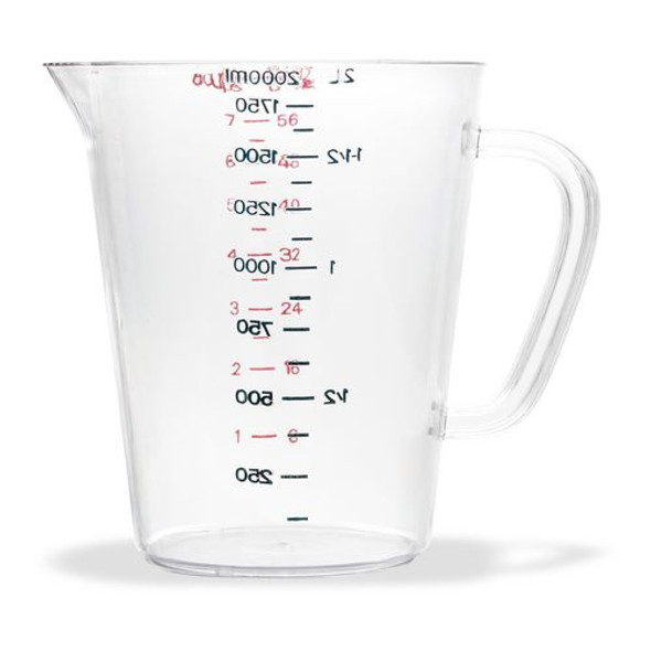 Commercial Measuring Cup, 0.5 gal, Plastic, Clear