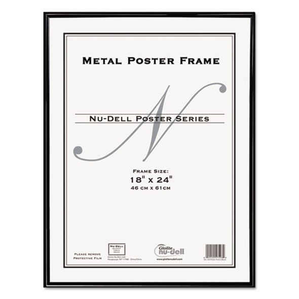 Metal Poster Frame, Plastic Face, 18 x 24, Black