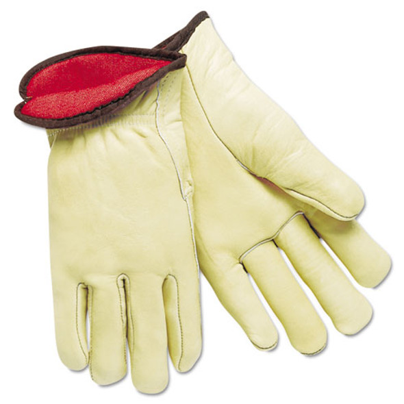 Premium Grade Leather Insulated Driver Gloves, Cream, X-Large, 12 Pairs