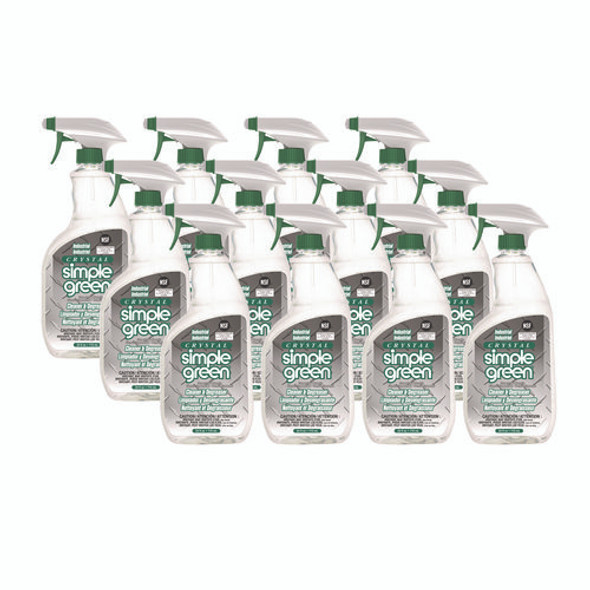 Crystal Industrial Cleaner/Degreaser, 24 oz Spray Bottle, 12/Carton