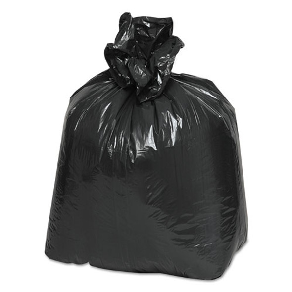 Linear Low-Density Can Liners, 16 gal, 0.6 mil, 24" x 33", Black, 25 Bags/Roll, 20 Rolls/Carton