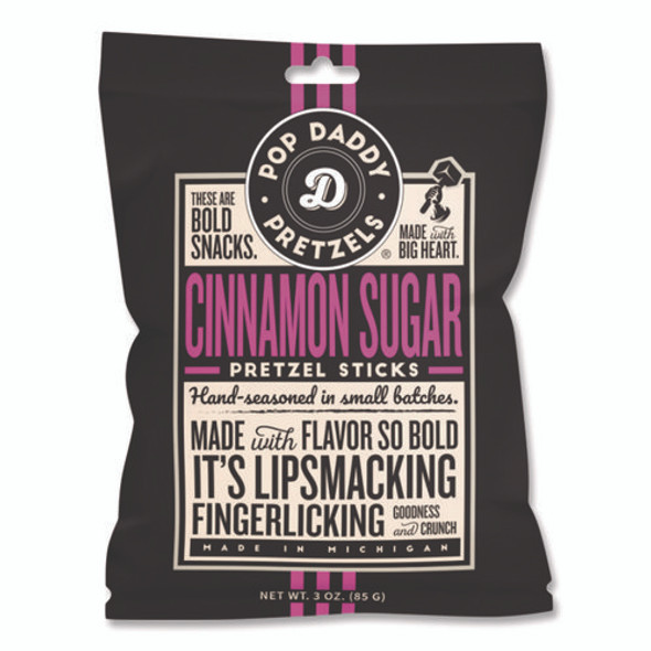 Cinnamon Sugar Pretzel Sticks, 3 oz Bag, 15/Carton