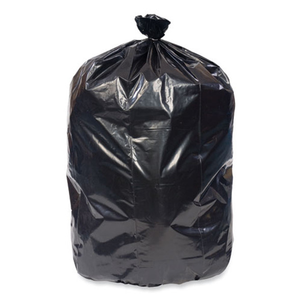 Eco Strong Plus Can Liners, 40 gal, 1.35 mil, 40" x 46", Black, Perforated Roll, 100/Carton