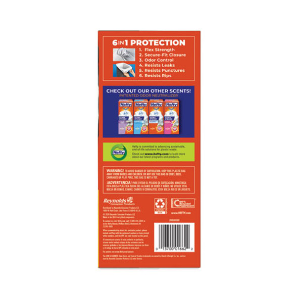 Extra Heavy-Duty Ultra Strong Scented Tall Kitchen Bags, Drawstring, 13 gal, Citrus Twist, 23.75" x 24.88", White, 80/Box