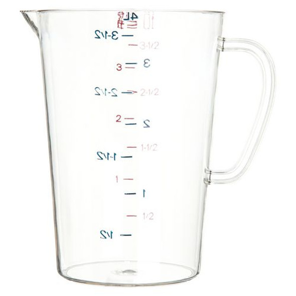 Commercial Measuring Cup, 1 gal, Plastic, Clear