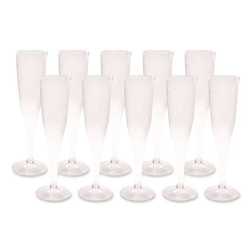 Plastic Champagne Glasses, 5 oz, Clear, 10/Pack