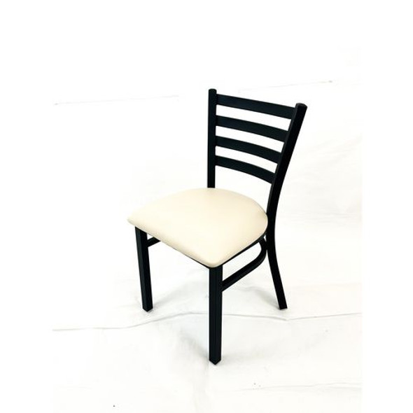 White Horse Series Side Chairs, Supports Up to 300 lb, 18" Seat Height, Cream Seat, Black Back, Black Base White Horse Series Side Chairs, Supports Up to 300 lb, 18" Seat Height, Cream Seat, Black Back, Black Base