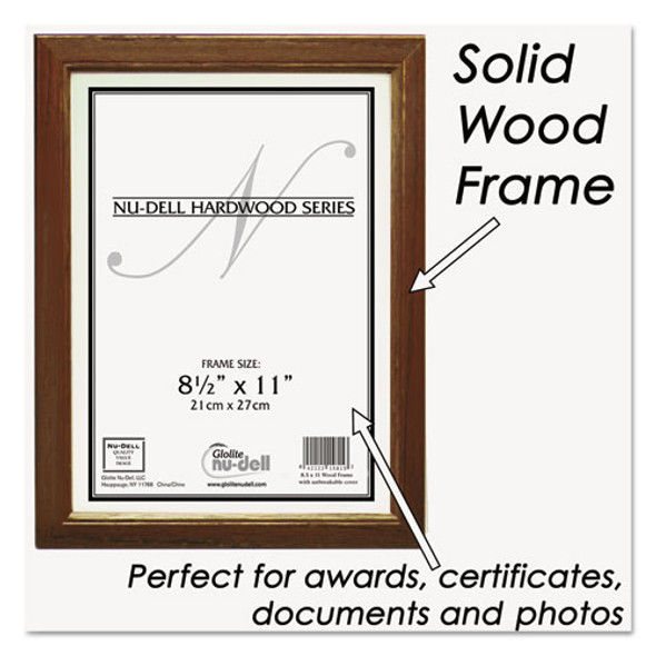 Solid Oak Hardwood Frame, 8.5 x 11, Walnut Finish