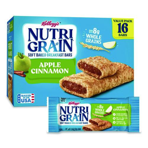 Nutri-Grain Soft Baked Breakfast Bars, Apple-Cinnamon, Indv Wrapped 1.3 oz Bar, 16/Box