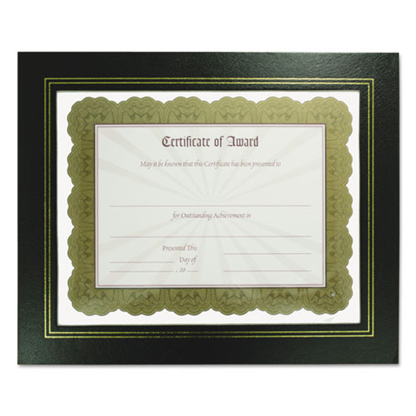 Leatherette Document Frame, 8.5 x 11, Black, Pack of Two